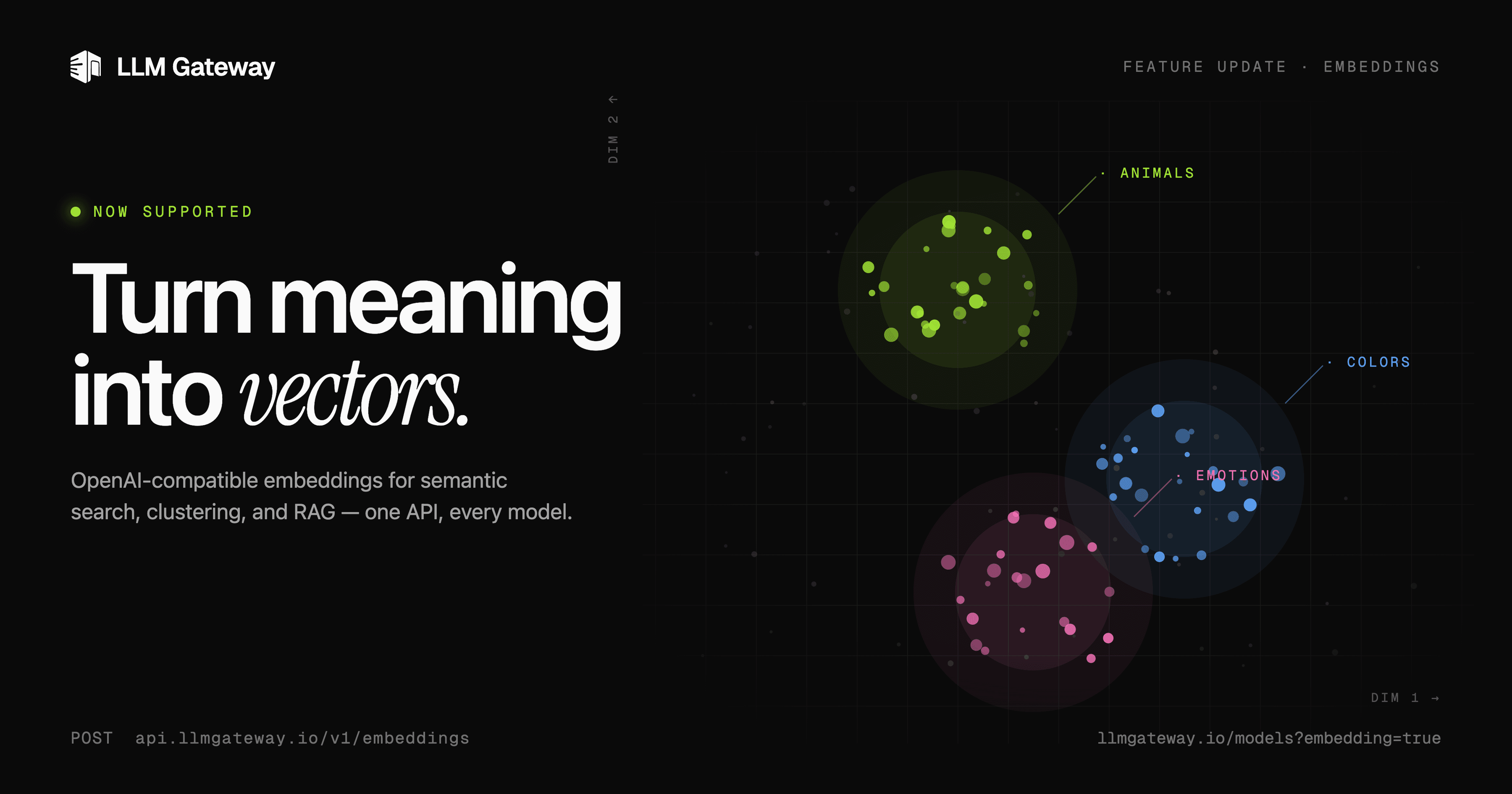 LLM Gateway now supports OpenAI-compatible embeddings